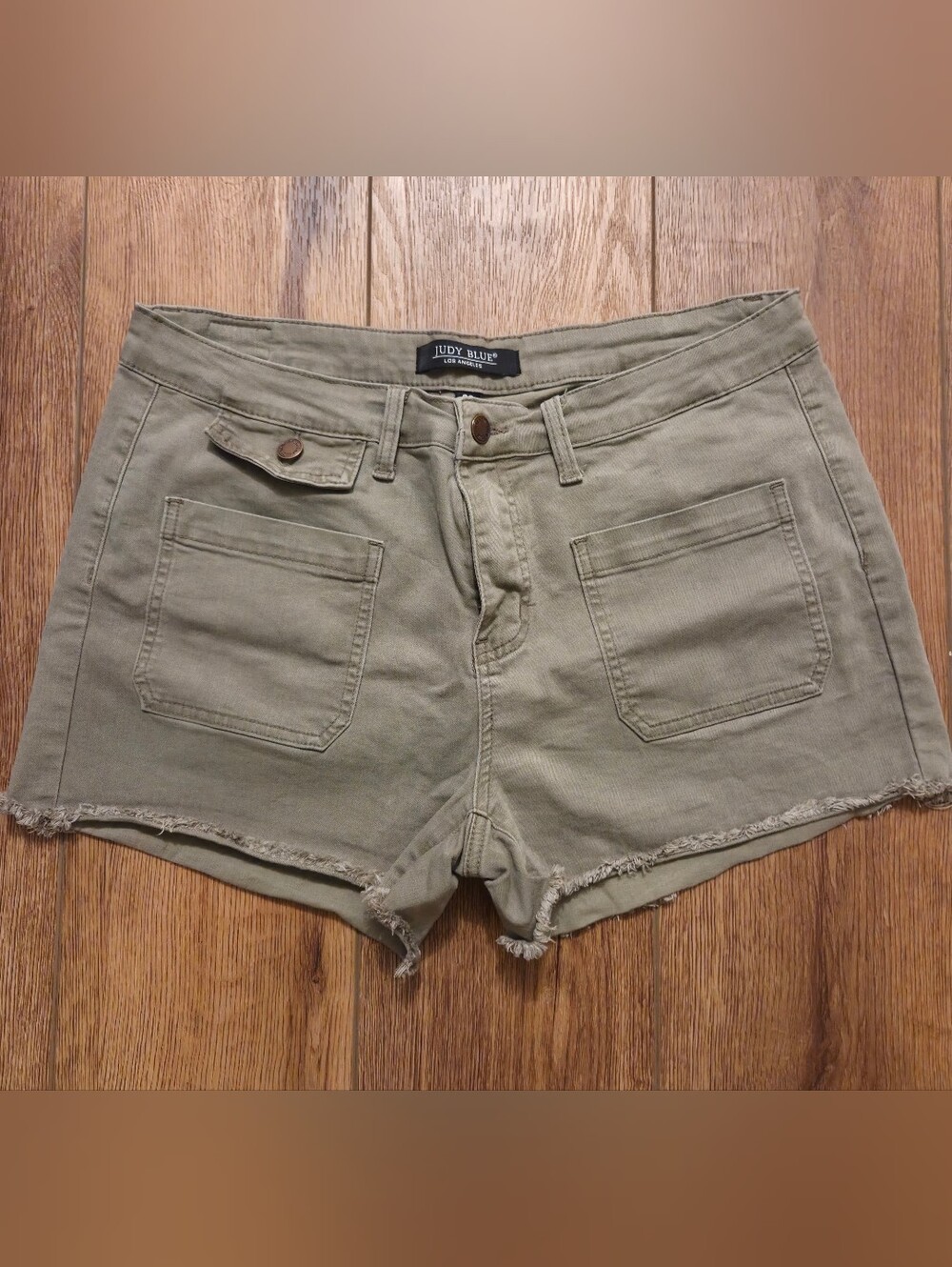 Judy Blue Olive Green Utility Jean Shorts